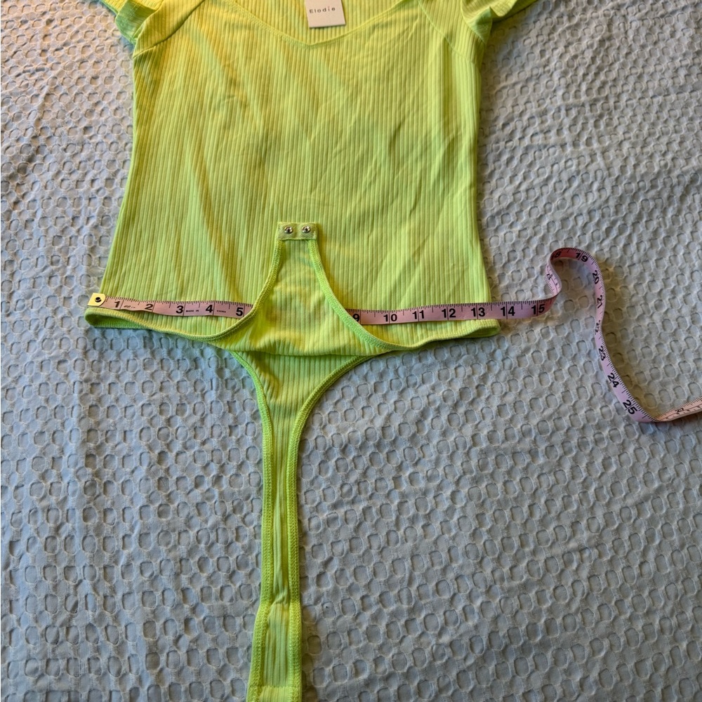 Elodie Light Green Ribbed Top - Picture 4 of 10